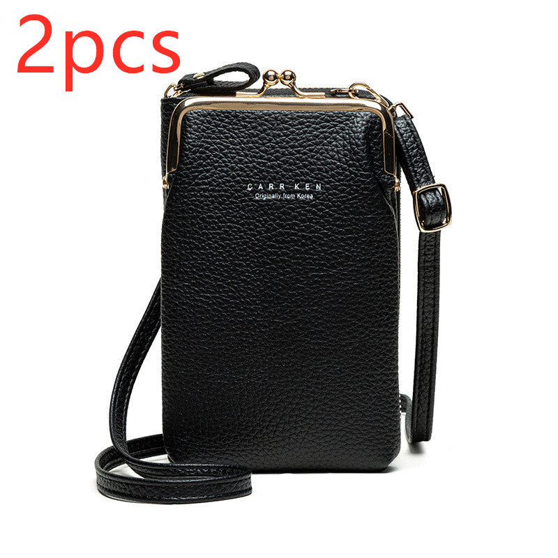 Fashion Lychee Pattern Solid Color Crossbody Bag | Premium Pebbled Texture Shoulder Bag | Minimalist Diagonal Sling Purse for Women | Elegant Daily Travel Messenger Bag