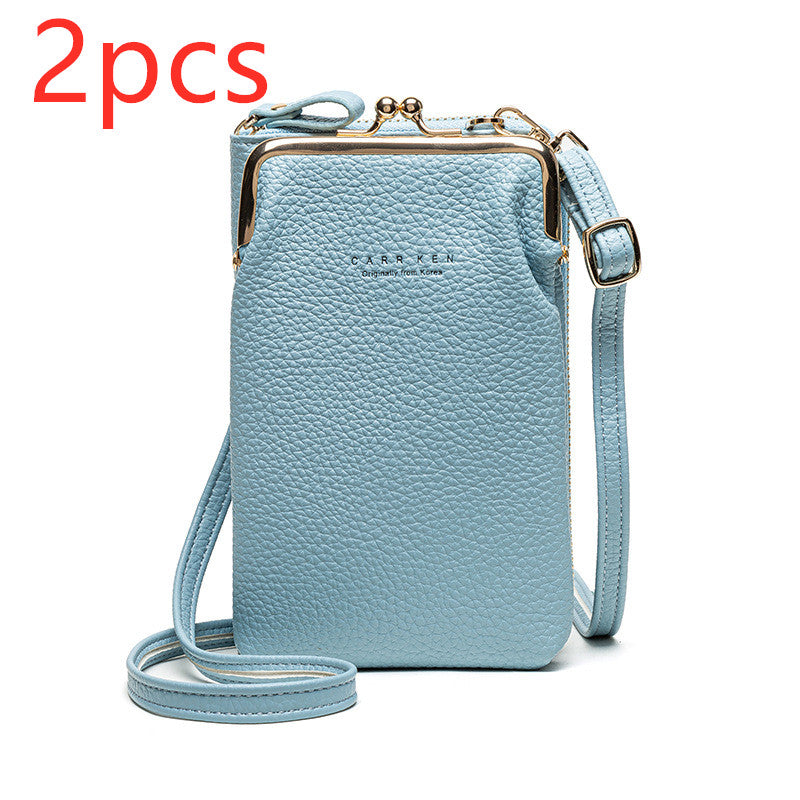 Fashion Lychee Pattern Solid Color Crossbody Bag | Premium Pebbled Texture Shoulder Bag | Minimalist Diagonal Sling Purse for Women | Elegant Daily Travel Messenger Bag