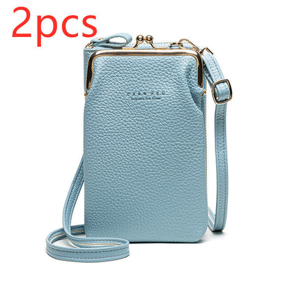 Fashion Lychee Pattern Solid Color Crossbody Bag | Premium Pebbled Texture Shoulder Bag | Minimalist Diagonal Sling Purse for Women | Elegant Daily Travel Messenger Bag