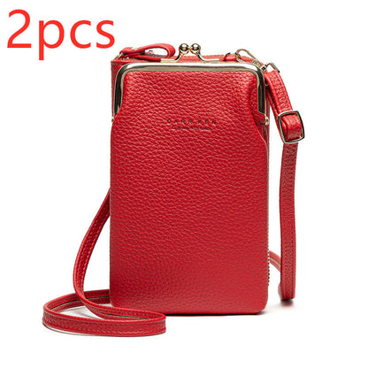 Fashion Lychee Pattern Solid Color Crossbody Bag | Premium Pebbled Texture Shoulder Bag | Minimalist Diagonal Sling Purse for Women | Elegant Daily Travel Messenger Bag