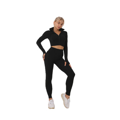 2-Piece Seamless Zip-Up Yoga Set – Workout Sets for Women
