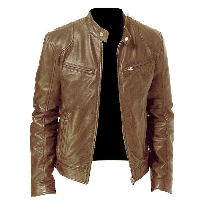 Men's PU Leather Zip Jacket