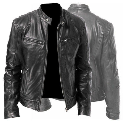 Men's PU Leather Zip Jacket