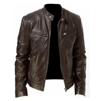 Men's PU Leather Zip Jacket