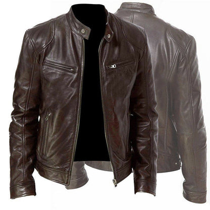 Men's PU Leather Zip Jacket