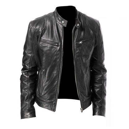 Men's PU Leather Zip Jacket