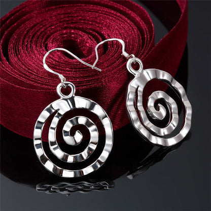 Round Threaded Earrings for Women | High-Sense Minimalist Hoop Threaders | Trendy Geometric Circular Earrings | Luxury-Label Lightweight Pull-Through Earrings | 2026 High-Fashion Sleek Gold-Tone Jewelry