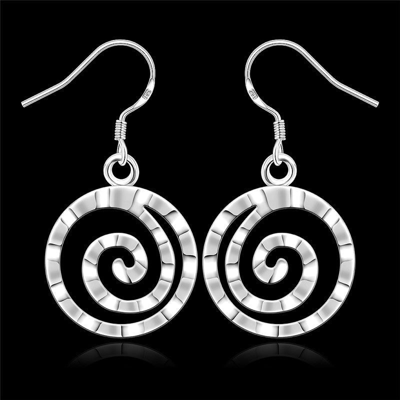 Round Threaded Earrings for Women | High-Sense Minimalist Hoop Threaders | Trendy Geometric Circular Earrings | Luxury-Label Lightweight Pull-Through Earrings | 2026 High-Fashion Sleek Gold-Tone Jewelry