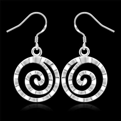 Round Threaded Earrings for Women | High-Sense Minimalist Hoop Threaders | Trendy Geometric Circular Earrings | Luxury-Label Lightweight Pull-Through Earrings | 2026 High-Fashion Sleek Gold-Tone Jewelry