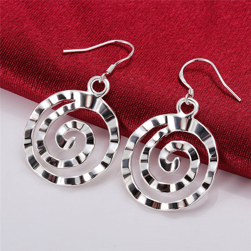 Round Threaded Earrings for Women | High-Sense Minimalist Hoop Threaders | Trendy Geometric Circular Earrings | Luxury-Label Lightweight Pull-Through Earrings | 2026 High-Fashion Sleek Gold-Tone Jewelry