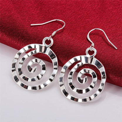 Round Threaded Earrings for Women | High-Sense Minimalist Hoop Threaders | Trendy Geometric Circular Earrings | Luxury-Label Lightweight Pull-Through Earrings | 2026 High-Fashion Sleek Gold-Tone Jewelry