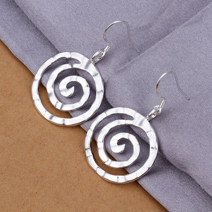 Round Threaded Earrings for Women | High-Sense Minimalist Hoop Threaders | Trendy Geometric Circular Earrings | Luxury-Label Lightweight Pull-Through Earrings | 2026 High-Fashion Sleek Gold-Tone Jewelry