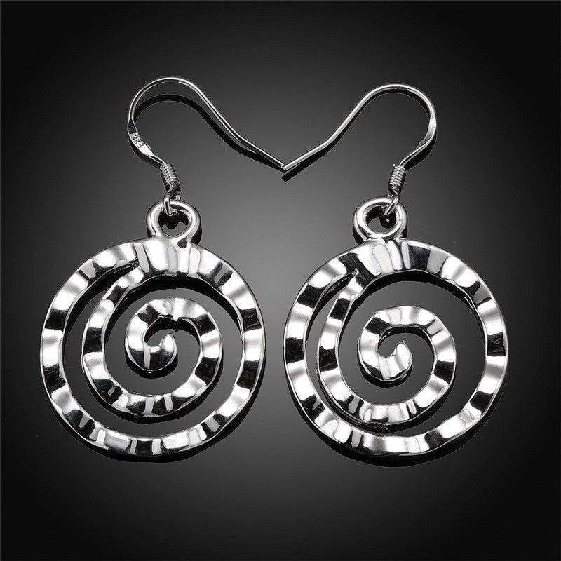 Round Threaded Earrings for Women | High-Sense Minimalist Hoop Threaders | Trendy Geometric Circular Earrings | Luxury-Label Lightweight Pull-Through Earrings | 2026 High-Fashion Sleek Gold-Tone Jewelry