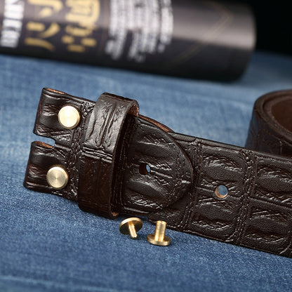 Men’s Premium Headless Leather Belt Strap | High-Quality Genuine Leather Belt Without Buckle | Replacement Waist Strap for Pin Buckles | Luxury Full-Grain Leather DIY Belt | 3.5cm Wide Belt Body