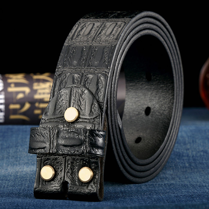 Men’s Premium Headless Leather Belt Strap | High-Quality Genuine Leather Belt Without Buckle | Replacement Waist Strap for Pin Buckles | Luxury Full-Grain Leather DIY Belt | 3.5cm Wide Belt Body
