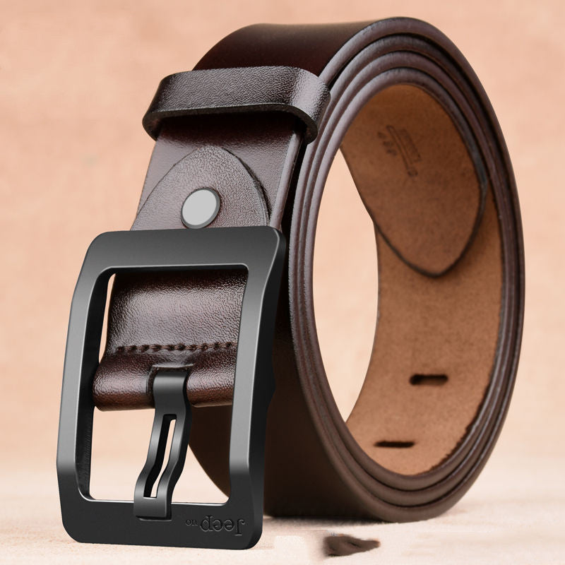Men’s Two-Layer Cowhide Leather Belt | Premium Needle Buckle Waist Belt | Genuine Double-Layer Leather Belt for Men | Classic Durable Formal & Casual Men’s Belt | 2026 High-Fashion Luxury Cowhide Accessory