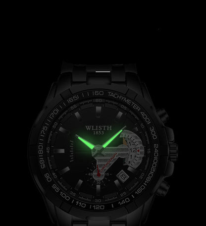 Men’s Waterproof Quartz Sports Watch | High-Sense Executive Chronograph Wristwatch | Trendy Minimalist Rugged Sports Watch | Luxury-Label Precision Quartz Timepiece | 2026 High-Fashion Statuesque Men’s Accessory