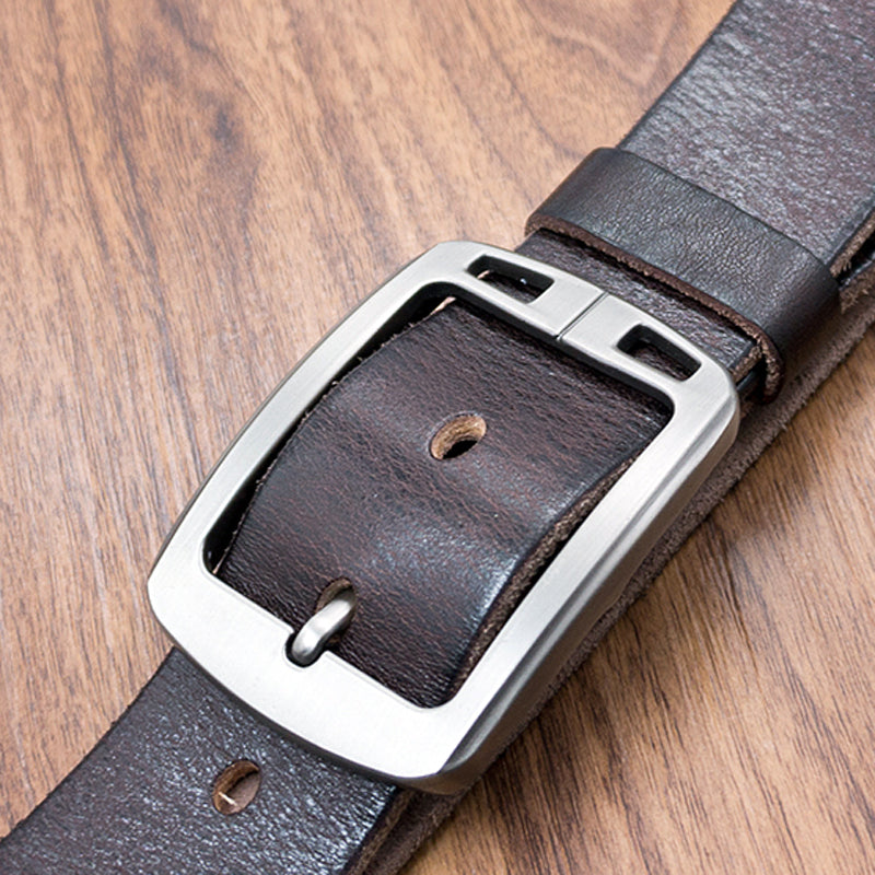 Handmade Retro Men’s Leather Belt | Premium Soft Genuine Leather Waist Strap | Classic Pin Buckle Heritage Belt | Durable Handcrafted Men’s Accessory for Jeans & Trousers