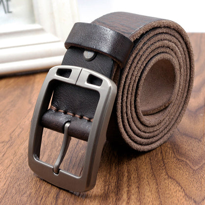 Handmade Retro Men’s Leather Belt | Premium Soft Genuine Leather Waist Strap | Classic Pin Buckle Heritage Belt | Durable Handcrafted Men’s Accessory for Jeans & Trousers