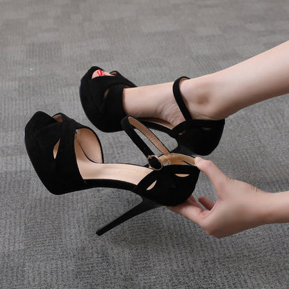 Women’s Stiletto High Heels | Fish-Mouth Open Toe Platform Sandals | Elegant High-Sense Party Heels | Trendy Minimalist Strappy Stilettos | 2026 High-Fashion Luxury Platform Sandals