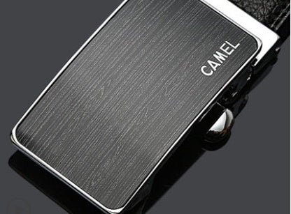 Camel Belt Men'S Leather Automatic Buckle Belt Cowhide Belt Casual Men'S Trouser Belt