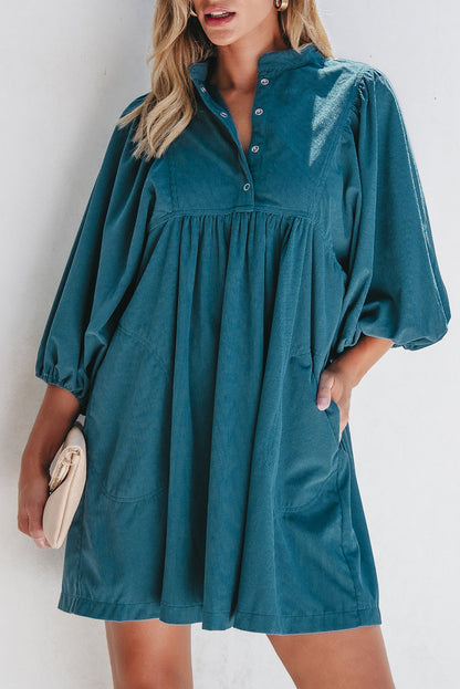 Threaded Pear Charlie Corduroy Button Dress