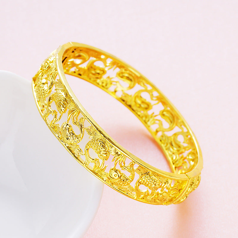 Phoenix  Gold Female Bride Married Chinese Wedding Bracelet