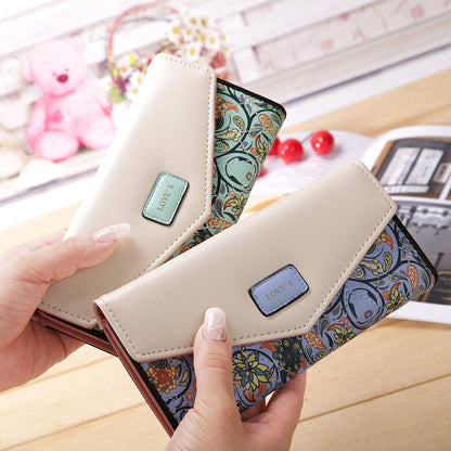 Women’s Birds & Floral Print Wallet | Elegant Nature-Inspired Multi-Card Clutch | Compact Vegan Leather Purse for Women | Artistic Bird Illustration Designer Wallet