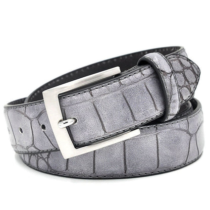 Men’s Luxury Designer Pattern Belt | Premium Split Leather Waistband | Trendy Faux Texture Male Fashion Belt | High-Sense Business Casual Belt at Factory Price