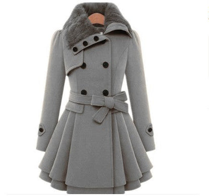 Women's Belted Wool-Blend Coat