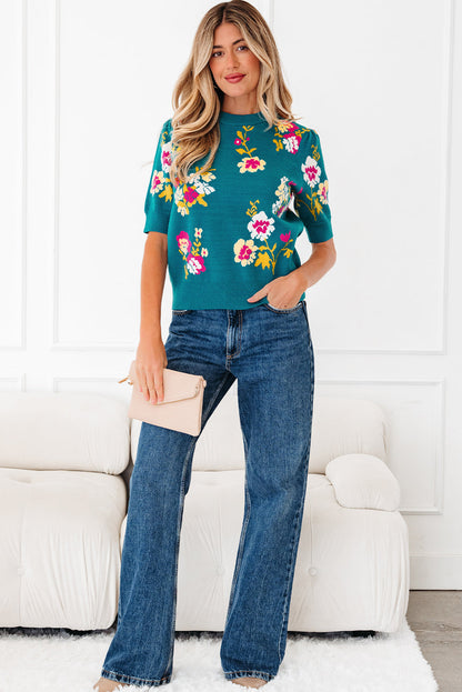 Threaded Pear Joelle Sleeve Knitted Top