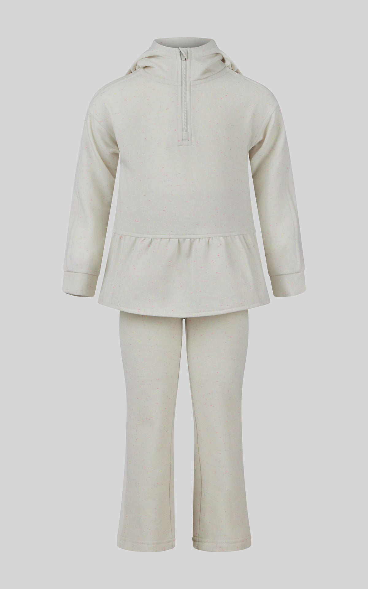 90 Degree by Reflex 4-6X 3 PC Girls Confetti Half Zip Pullover + Flared Pant + Coin Purse Set