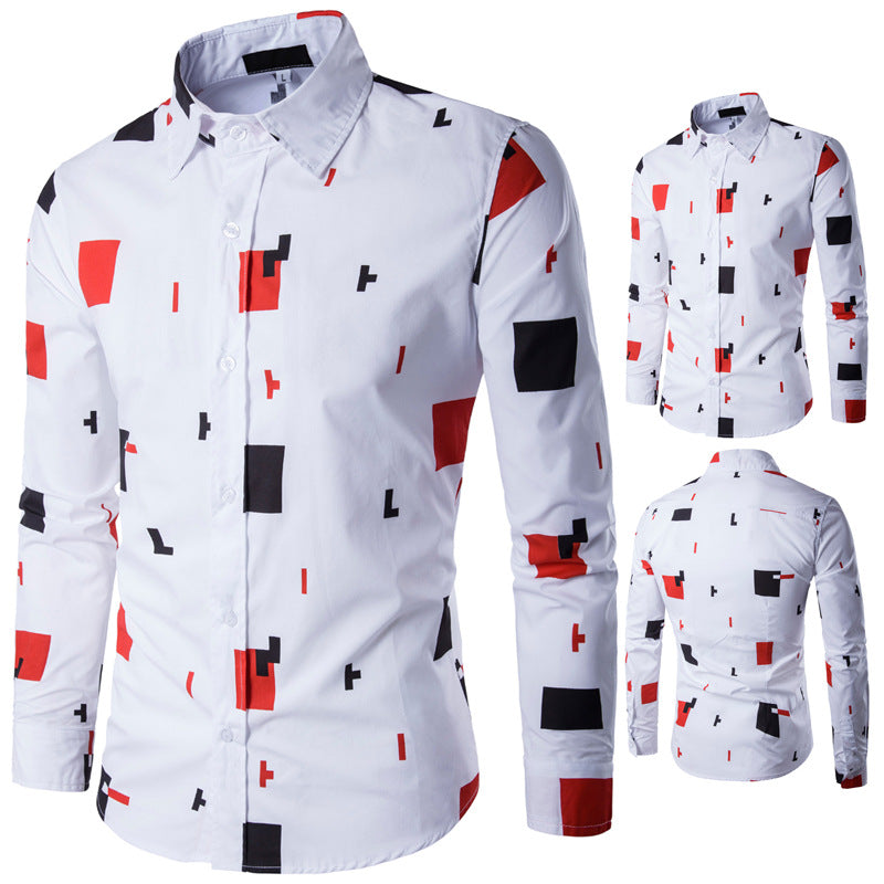 Men’s Premium Casual Long Sleeve Shirt | Slim-Fit Button-Down Cotton Blend Shirt | Modern Business Casual Longline Top | Trendy Everyday Versatile Shirt for Men