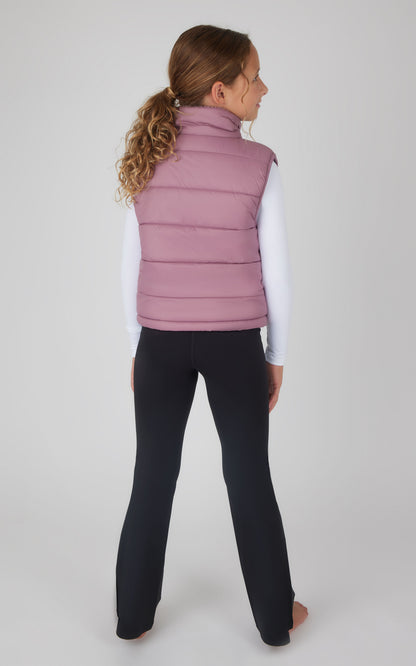 90 Degree by Reflex Girls Quilted Vest & Super Soft Top & Flare Legging Set