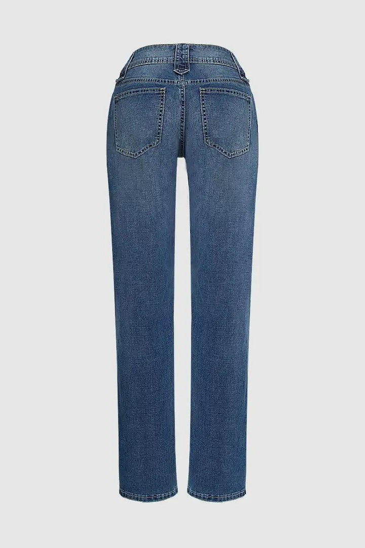 Women’s Classic Light Blue Denim Jeans T191 | Elegant Mid-Rise Straight Fit Jeans | Trendy Soft-Touch Daily Wear Denim | High-Sense Minimalist Women's Trousers | 2026 Essential Denim Collection