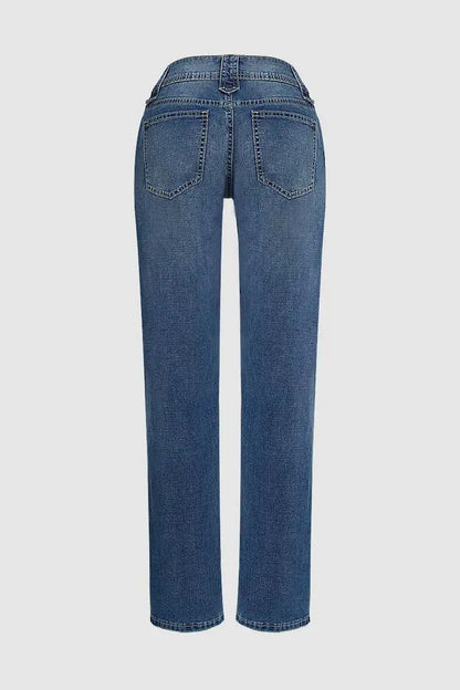 Women’s Classic Light Blue Denim Jeans T191 | Elegant Mid-Rise Straight Fit Jeans | Trendy Soft-Touch Daily Wear Denim | High-Sense Minimalist Women's Trousers | 2026 Essential Denim Collection