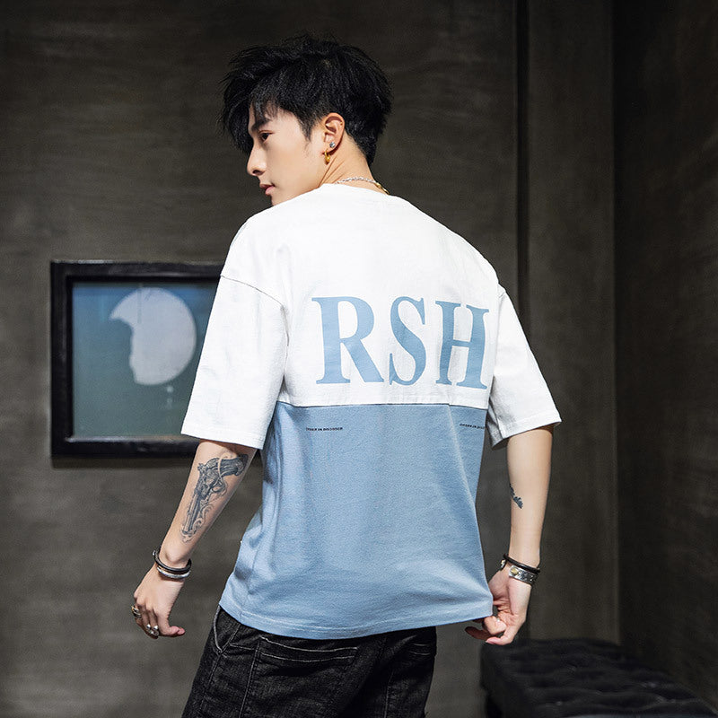 Men’s Loose Casual Half-Sleeve T-Shirt | High-Sense Urban Oversized Tee | Trendy Minimalist Relaxed Fit Cotton Shirt | Luxury-Label Statuesque Radiant Streetwear | 2026 High-Fashion Summer-Luxe Essential