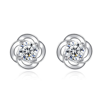 925 Sterling Silver Clover Earrings | Elegant Four-Leaf Clover Studs for Women | High-Sense Minimalist Luck Jewelry | Trendy Tiny Clover Flower Earrings | 2026 High-Fashion Delicate Silver Studs