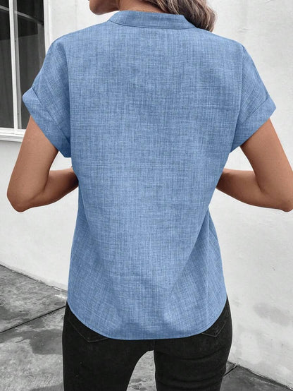 ✨Women's Summer V-neck Casual Short-sleeved Basic Tops