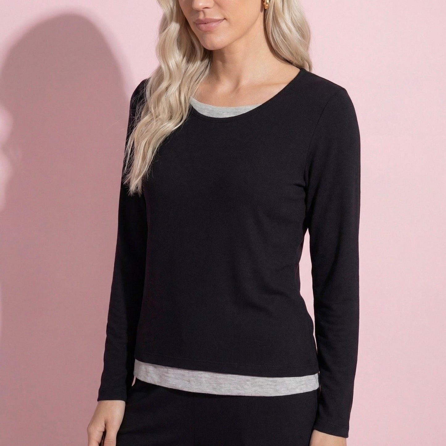 Anna-Kaci Women's 2-Piece Set Soft Knit Long Sleeve Top and Relaxed Fit Lounge Pants