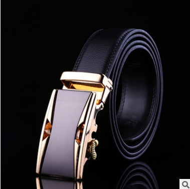 Men’s Factory Direct Automatic Leather Belt | Premium Wholesale Business Ratchet Belt | Luxury Genuine Leather Men's Belt | Sleek Professional No-Hole Automatic Waistband