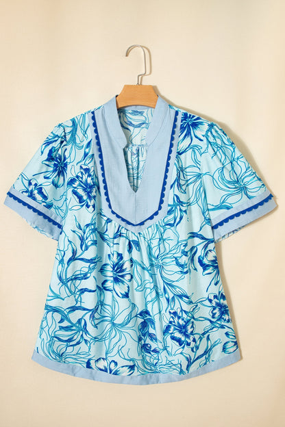 Threaded Pear Aylin Floral Short Sleeve PLUS Blouse