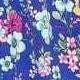 Boho Vintage Royal Navy Blue Tiered Ruffle Ditsy Floral Knee Classic Swing Southern Dress | Small-3 XL Plus