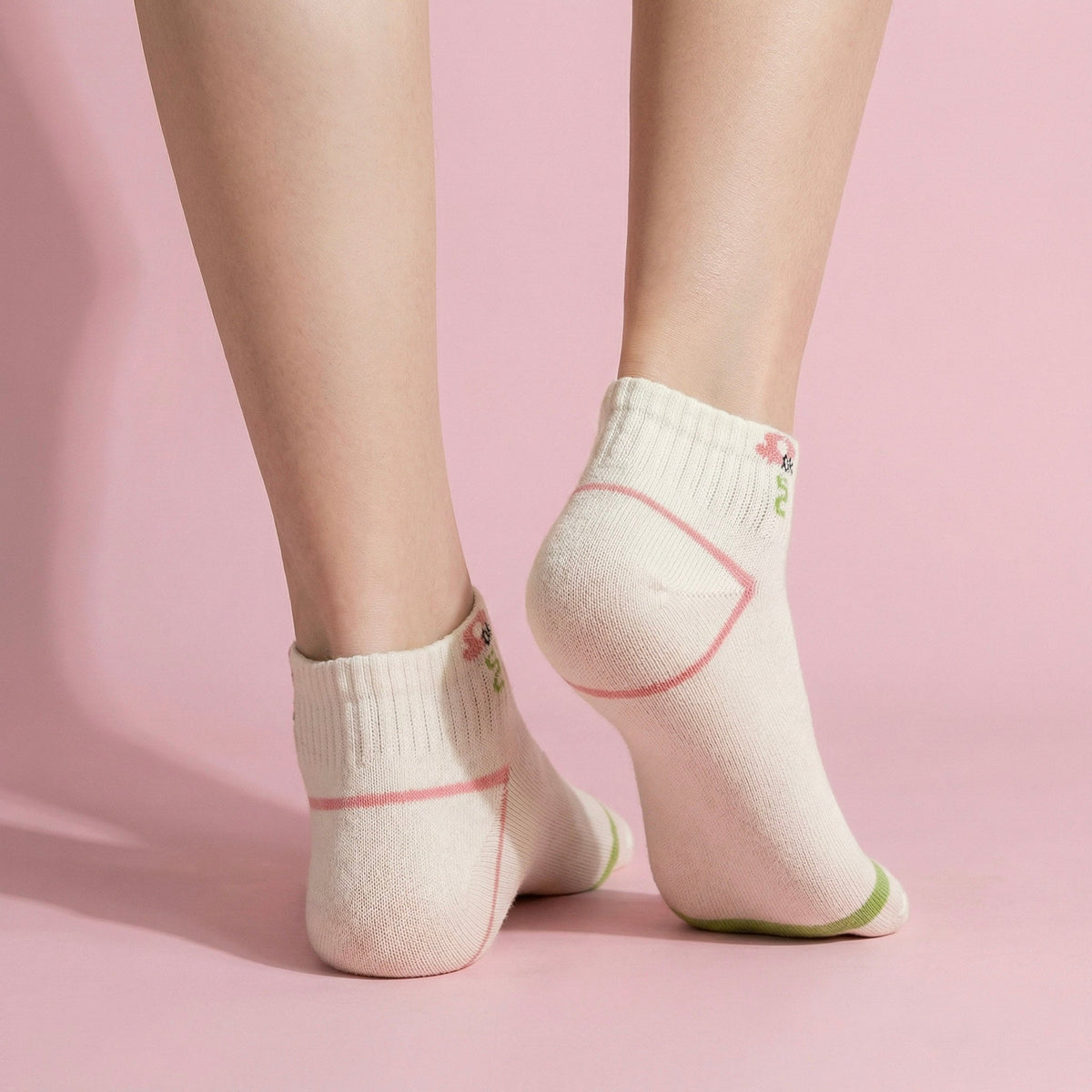 Anna-Kaci 5 Pairs Women's Low Cut Ankle Socks with Polka Dot and Stripe Patterns Soft Cotton Anti-Pilling Casual Everyday Style