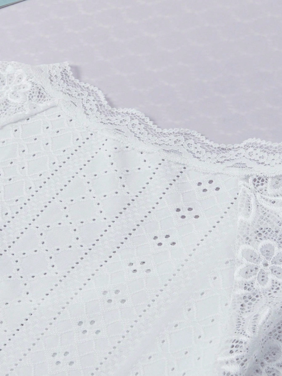 Boho Retro Lace V Neck Eyelet Raglan  Tunic Top Shirt
