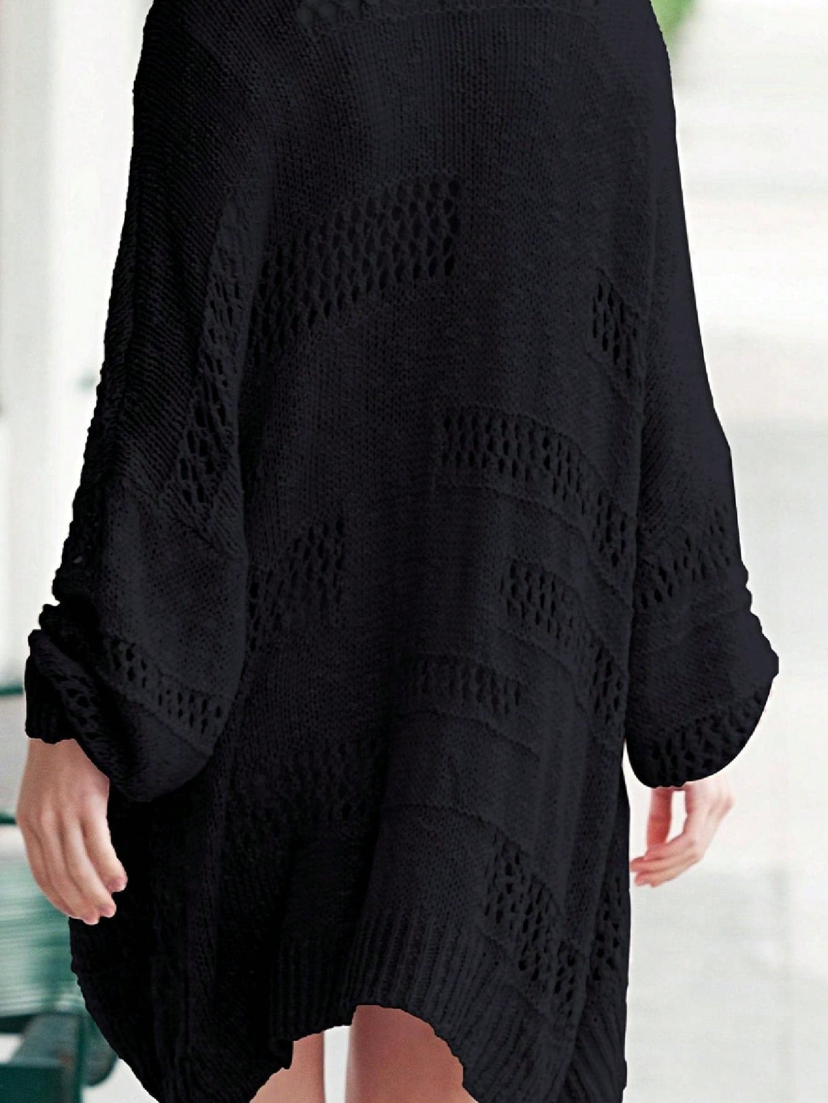 Boho Retro Crochet Knit Hollow Light Weight Dolman Batwing Sleeve Oversized Boyfriend Cardigan