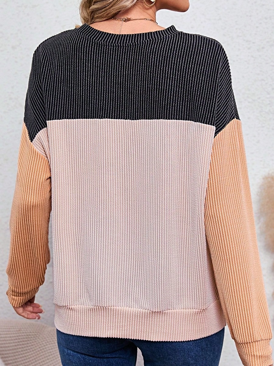 Boho Retro Dolman 60's Color Block Lace Color Block Lantern Sleeve Style Viscose Mixed Long Sleeve Shirt Top Small To 2XL Plus