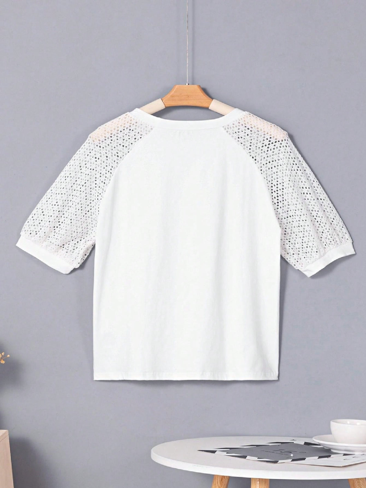 Boho Retro Vintage 90's Vibe White Cotton Short Lantern Bubble Puff  Sleeve  Embroidered Eyelet Hollow Top Shirt Blouse