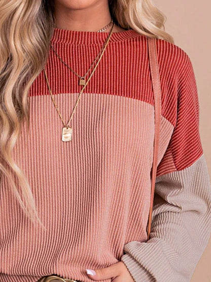 Boho Retro Dolman 60's Color Block Lace Color Block Lantern Sleeve Style Viscose Mixed Long Sleeve Shirt Top Small To 2XL Plus