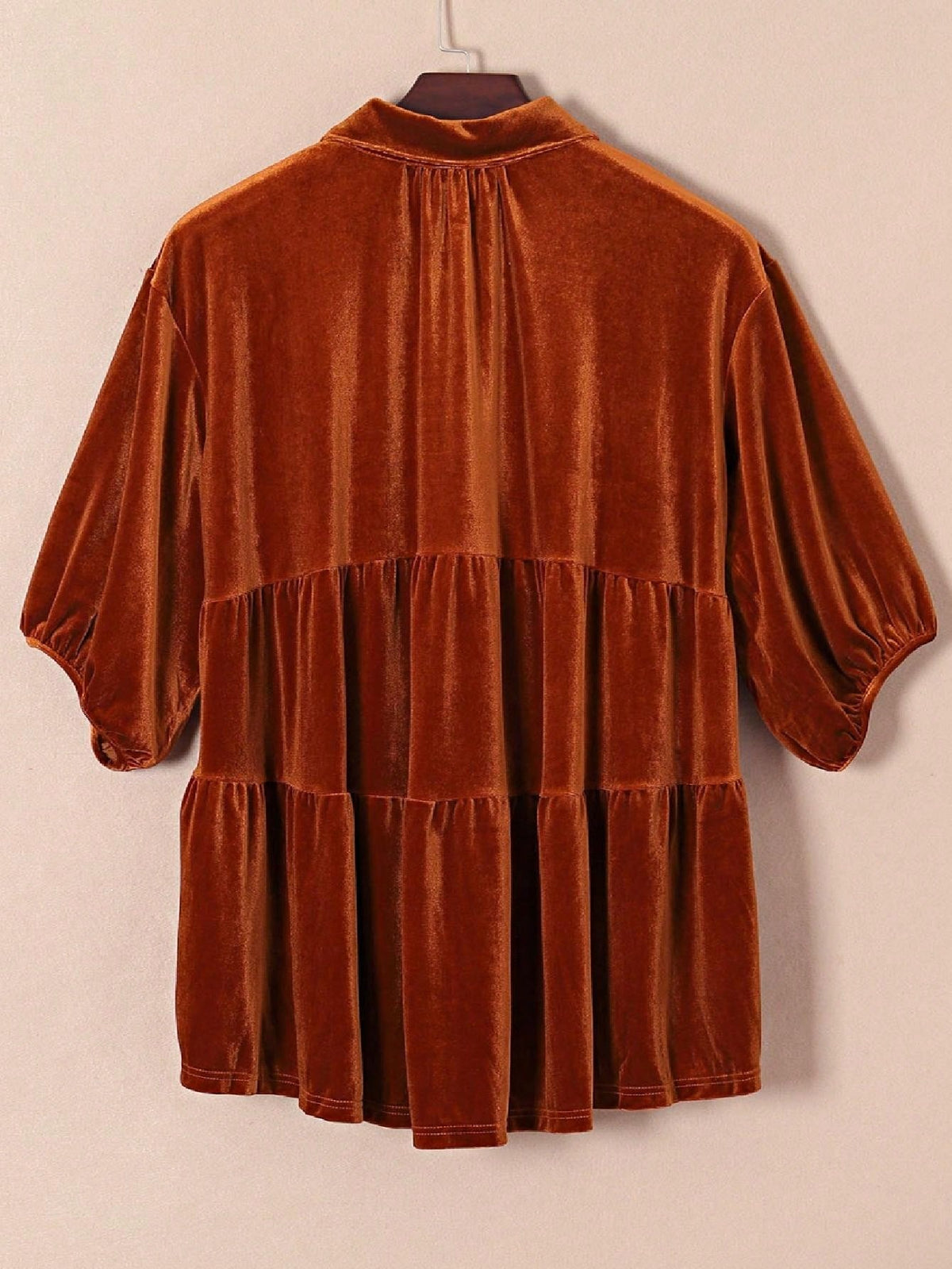 Boho Retro Vintage 60's Velvet Velour Red Grey Charcoal Drop Sleeve Balloon Puff Loose Party Shirt Blouse